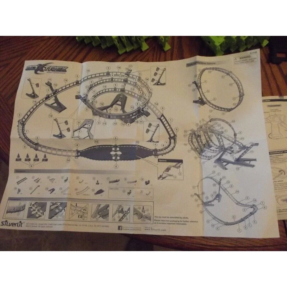 Silver-Lit 3DXTREK Tornado Stunt Set RC Car, Track, MISSING 2 PARTS
